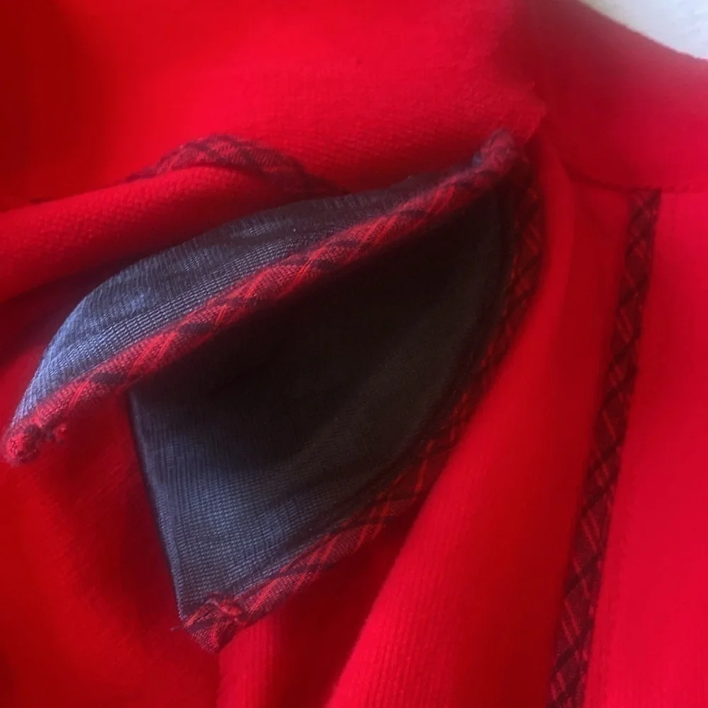 Adele Dallas Orr bright red fine wale corduroy Cropped swing blazer jacket Sz XS
